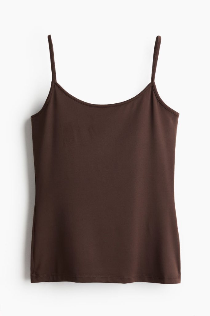 H & M - Straptop van microvezel - Bruin