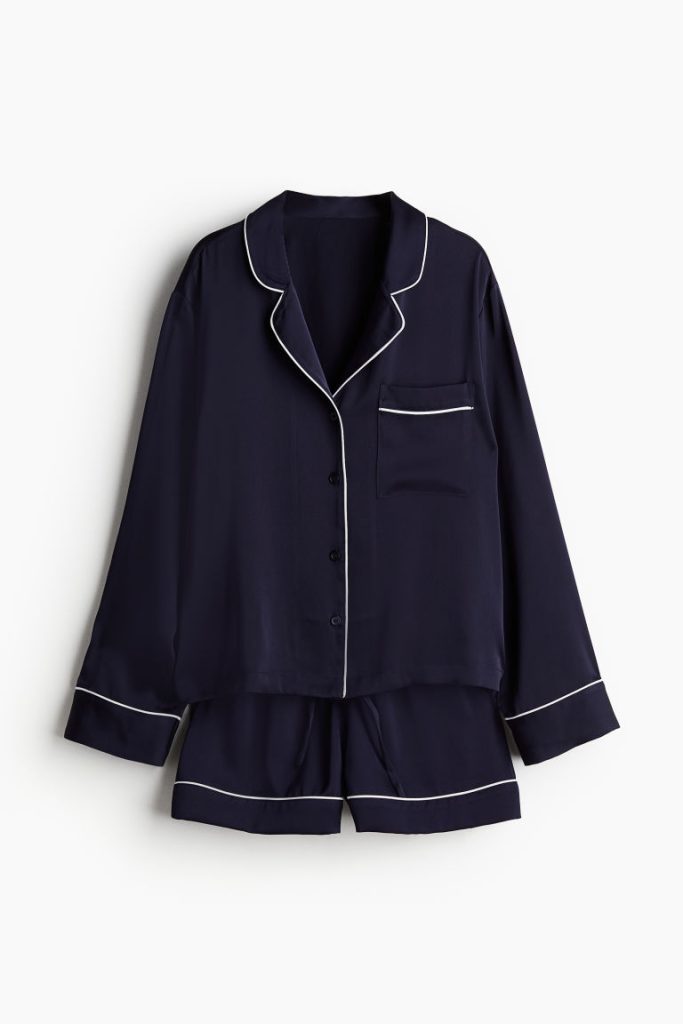 H & M - Satijnen pyjama - Blauw