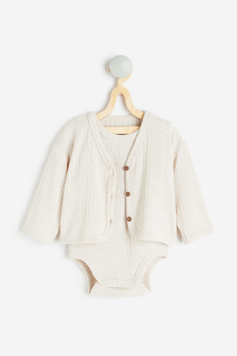 H & M - Tweedelige set - Vest en romper - Beige