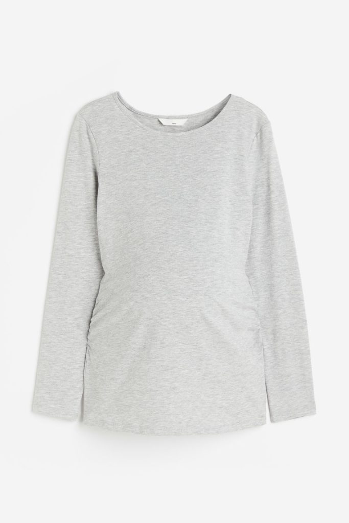 H & M - MAMA Top van katoenen tricot - Grijs