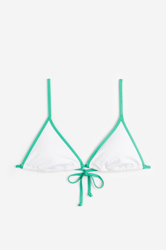 H & M - Padded triangelbikinitop - Wit