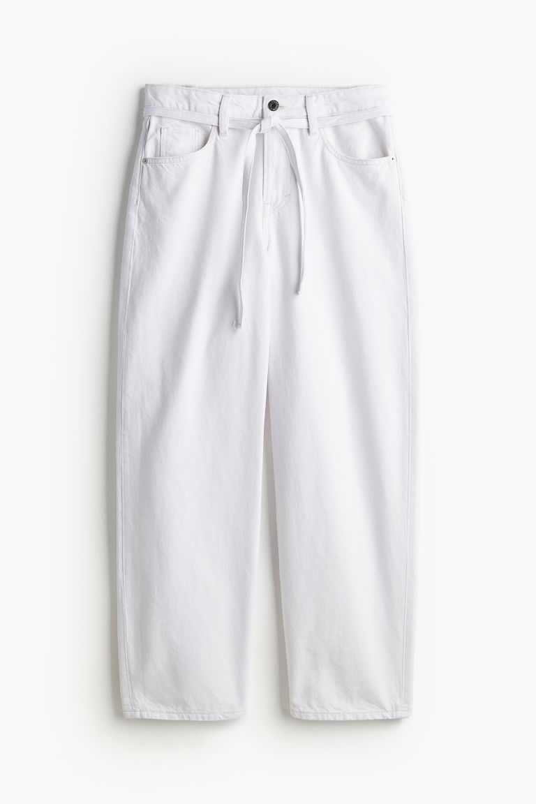 H & M - Super Baggy Low Jeans - Wit