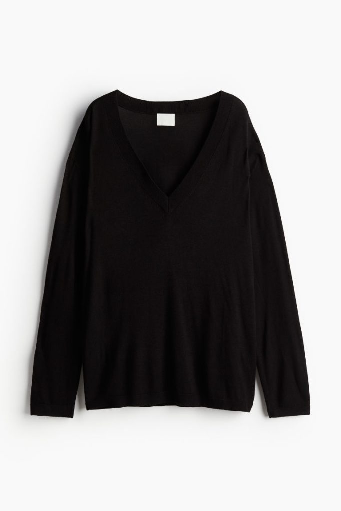 H & M - Trui met V-hals - Zwart