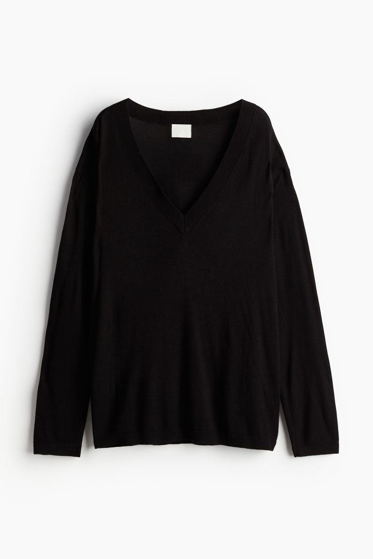 H & M - Trui met V-hals - Zwart