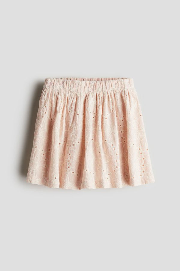 H & M - Rok met broderie anglaise - Oranje