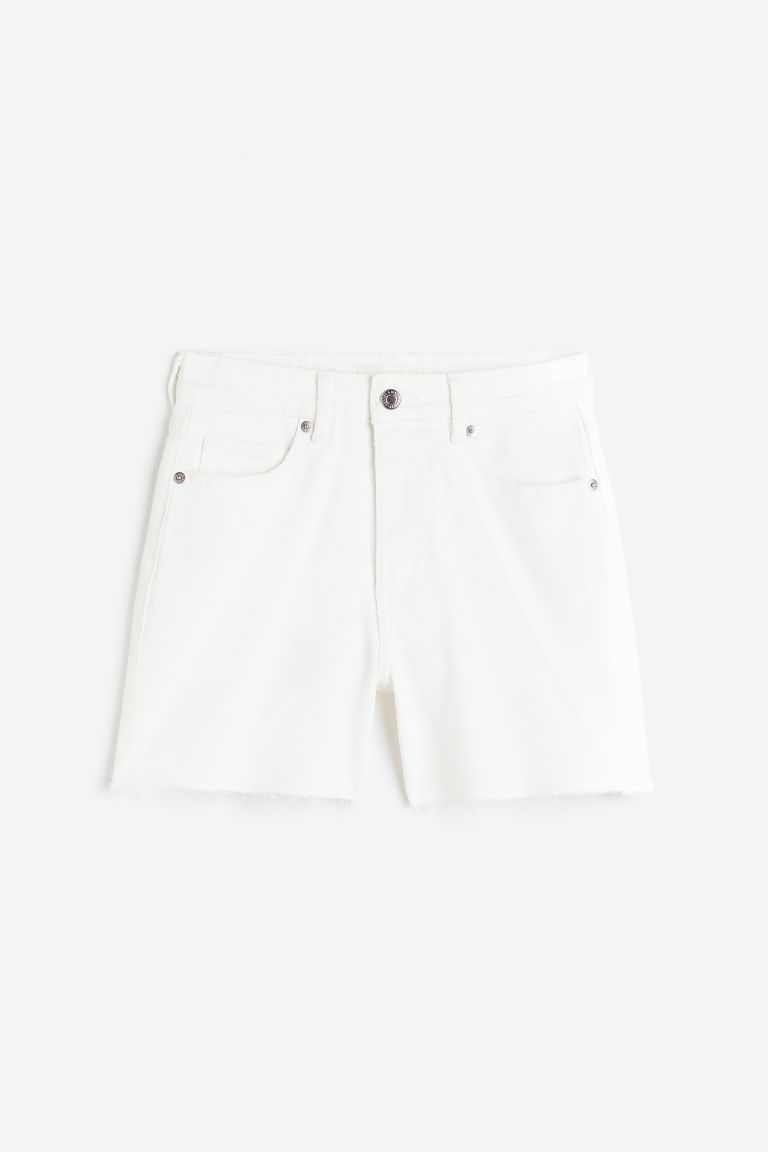 H & M - Denim short - High waist - Wit