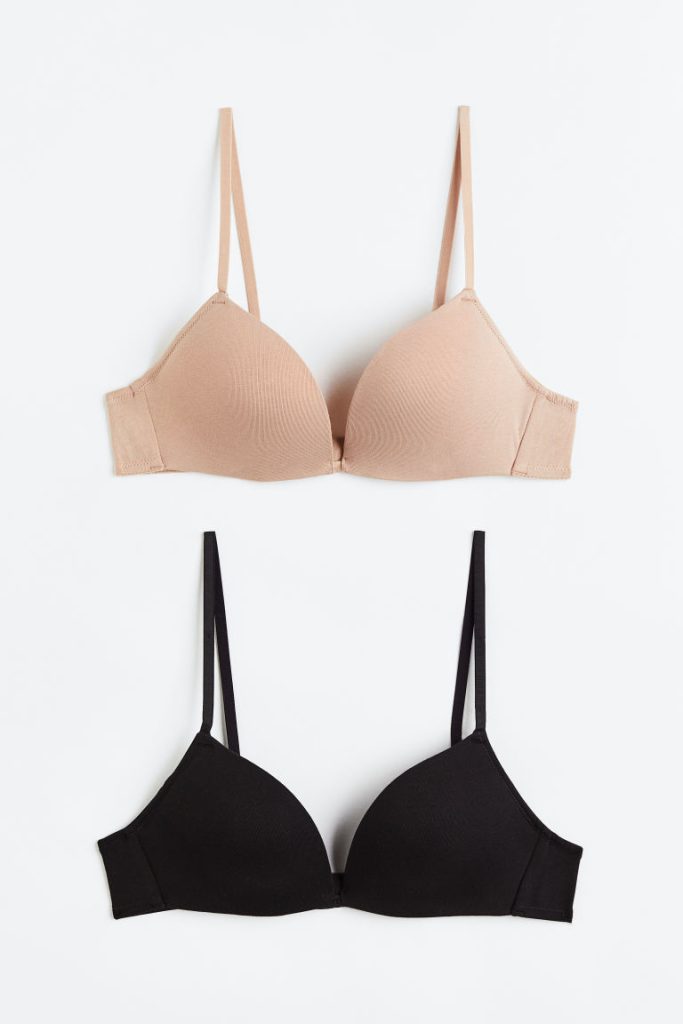 H & M - Set van 2 push-up soft-bh‘s - Zwart