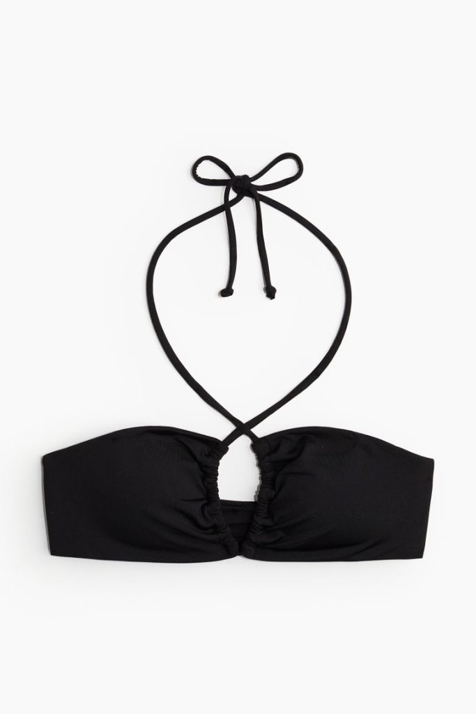 H & M - Padded halterbikinitop - Zwart