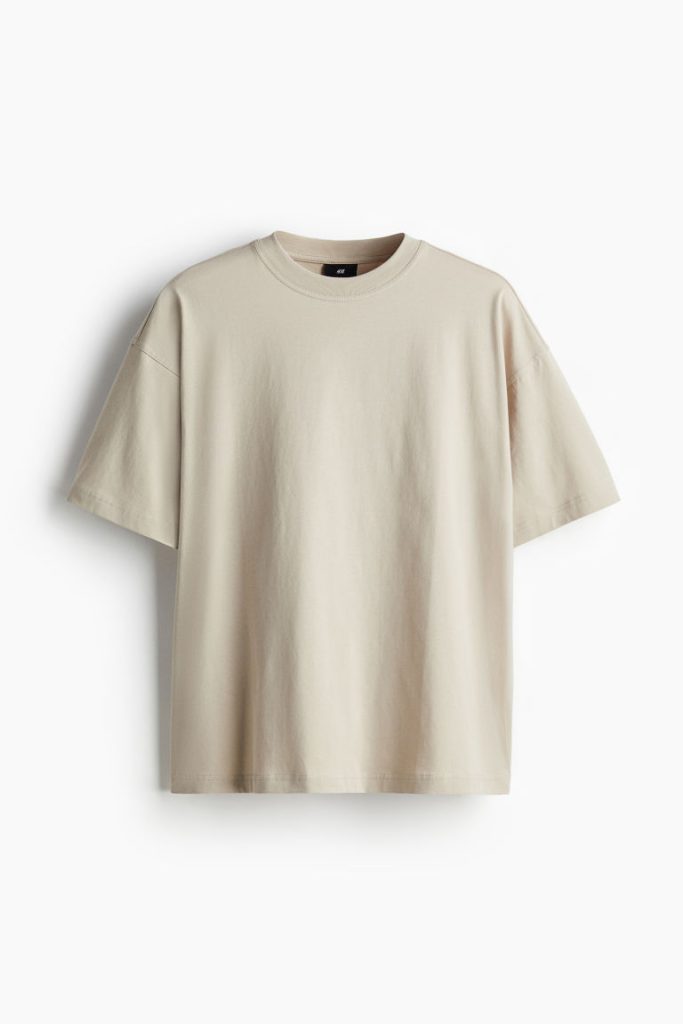 H & M - T-shirt - Oversized Fit - Beige