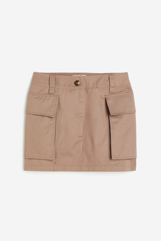 H & M - Minirok van twill - Bruin