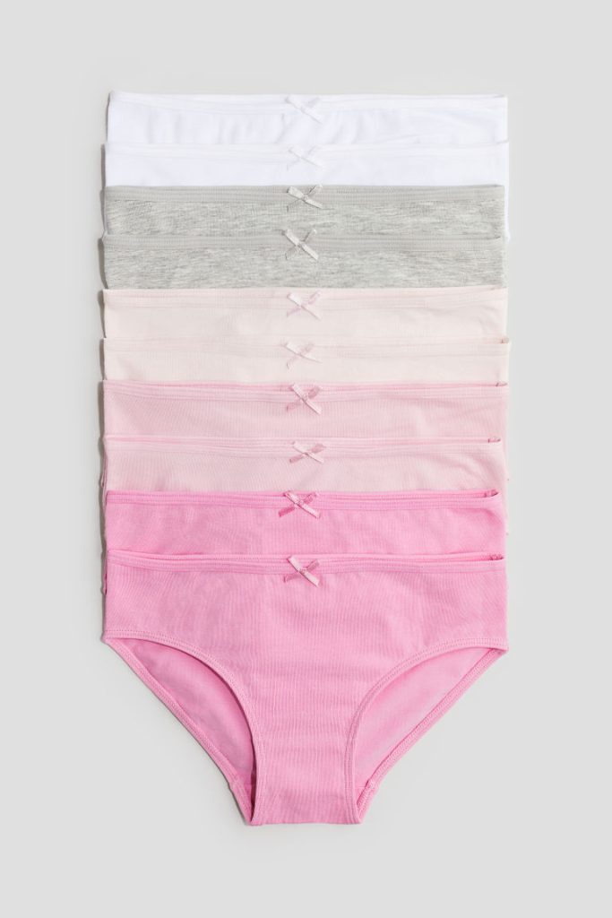 H & M - Set van 10 katoenen slips - Brief - Roze