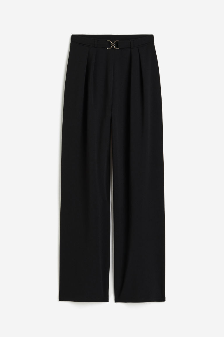 H & M - Pantalon met gesp - Zwart