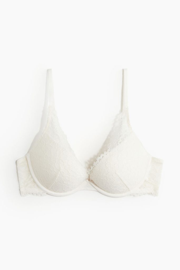 H & M - Kanten superpush-up bh - Wit