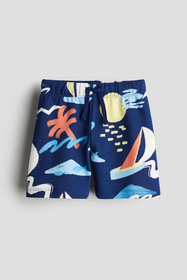 H & M - Sweatshort met print - Blauw