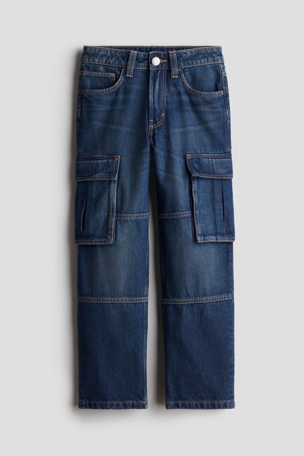 H & M - Loose Fit Straight Leg Jeans - Blauw