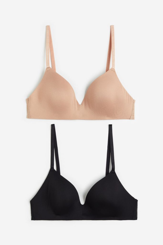 H & M - Set van 2 soft-bh's van microvezel - Zwart