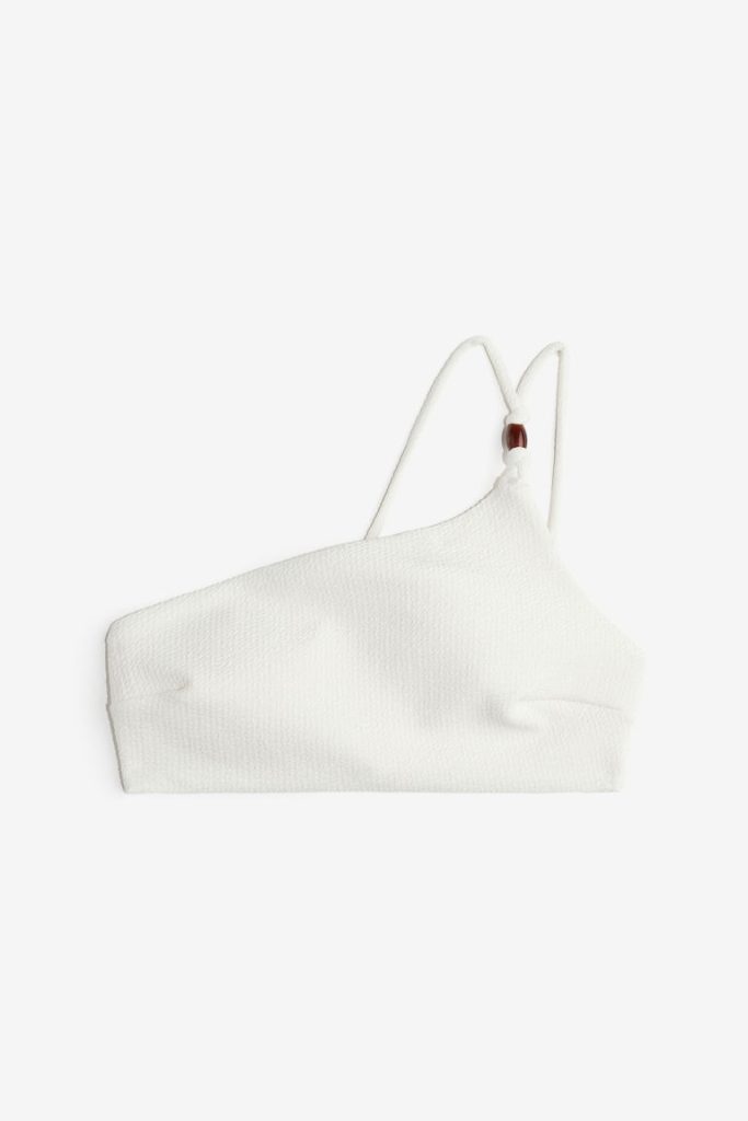 H & M - Padded one-shoulder bikinitop - Wit