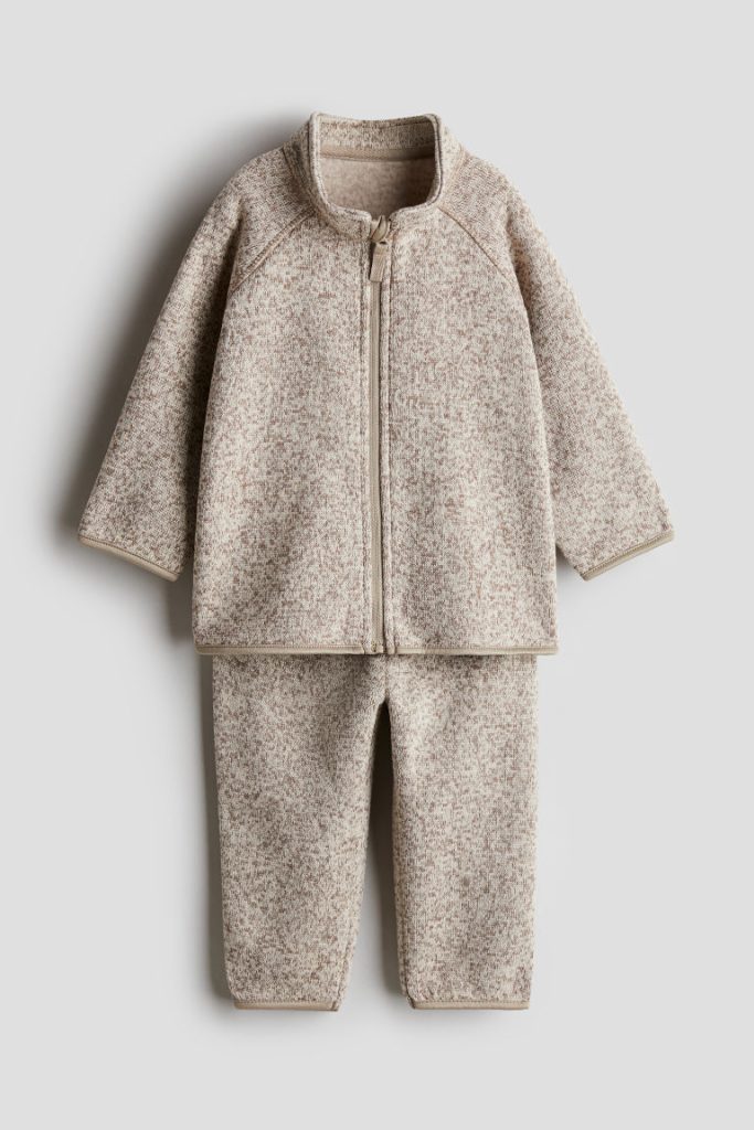 H & M - Tweedelige fleece set - Bruin