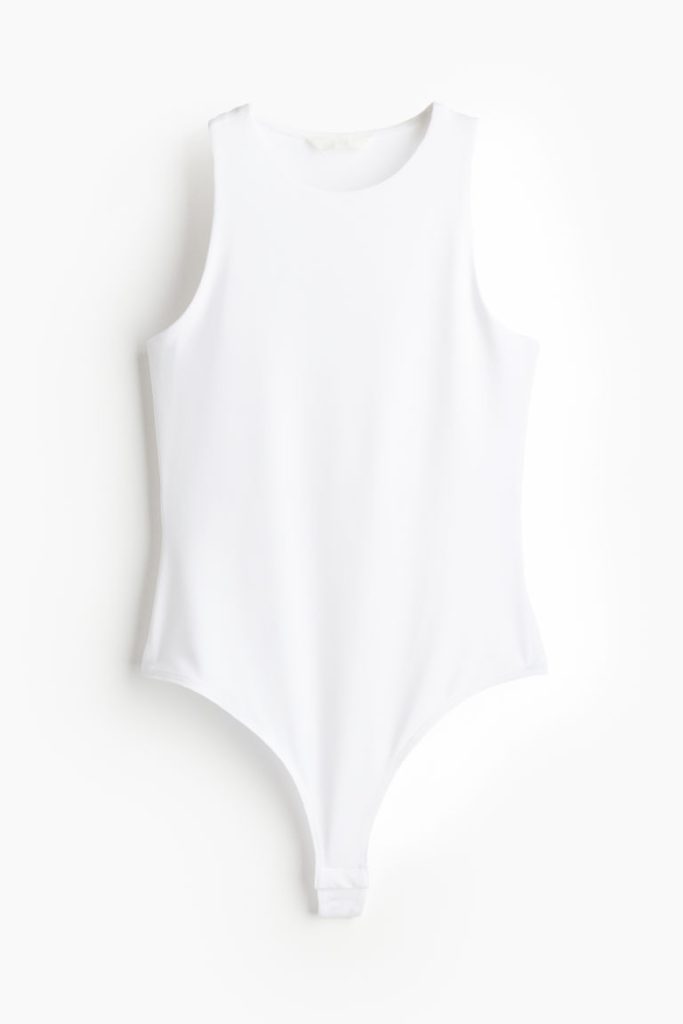 H & M - Tricot stringbody - Wit