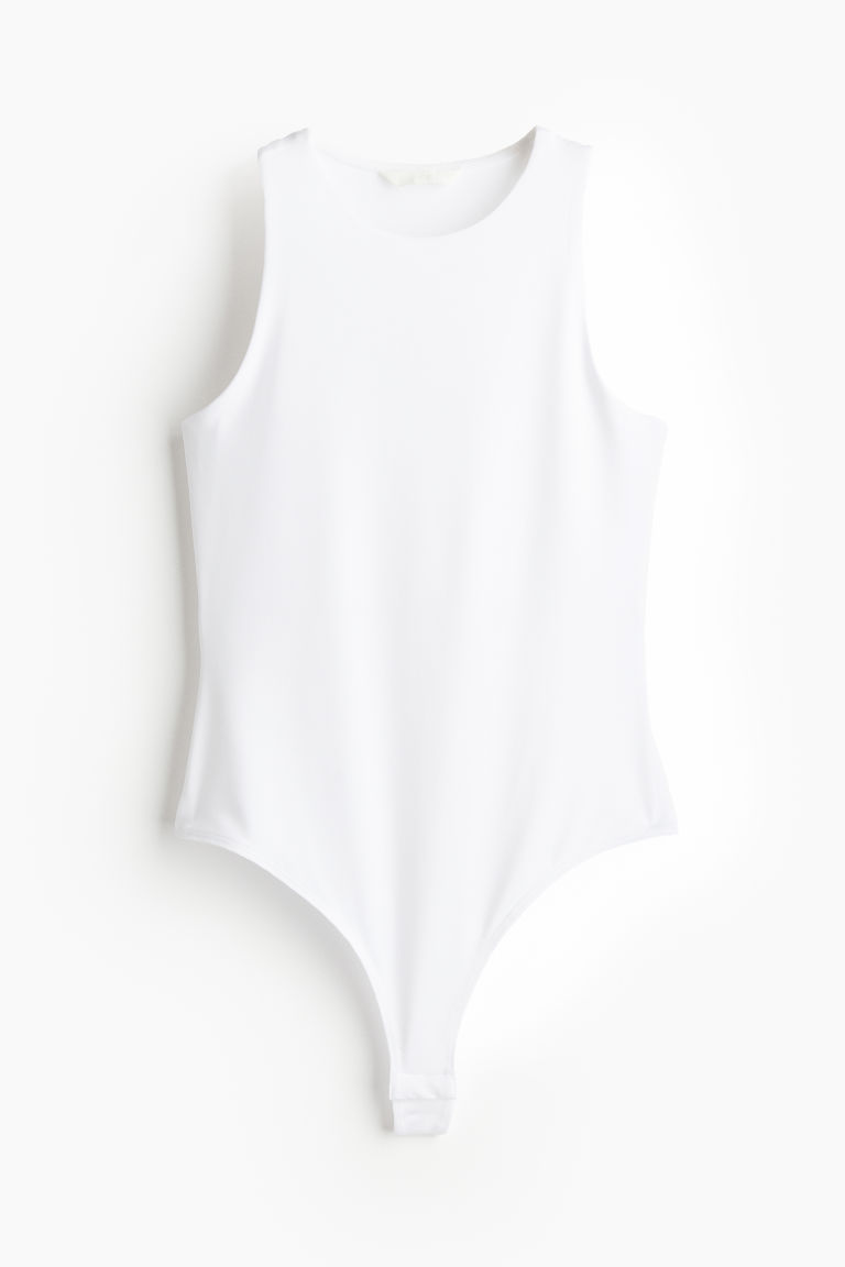 H & M - Tricot stringbody - Wit