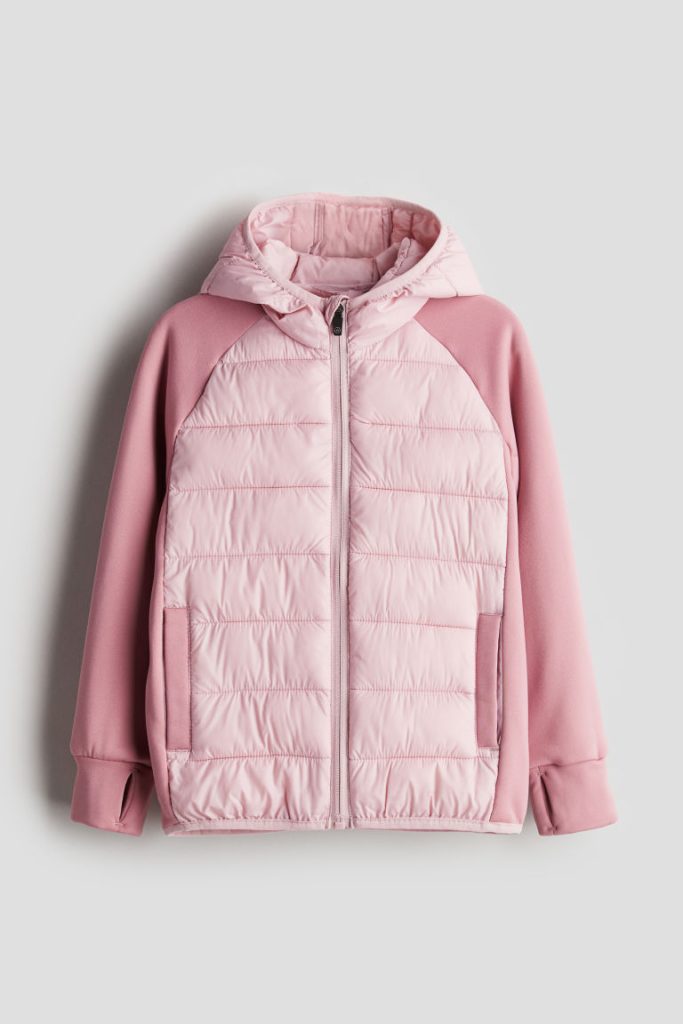 H & M - Hybride Fleece Jas Met Capuchon - Roze