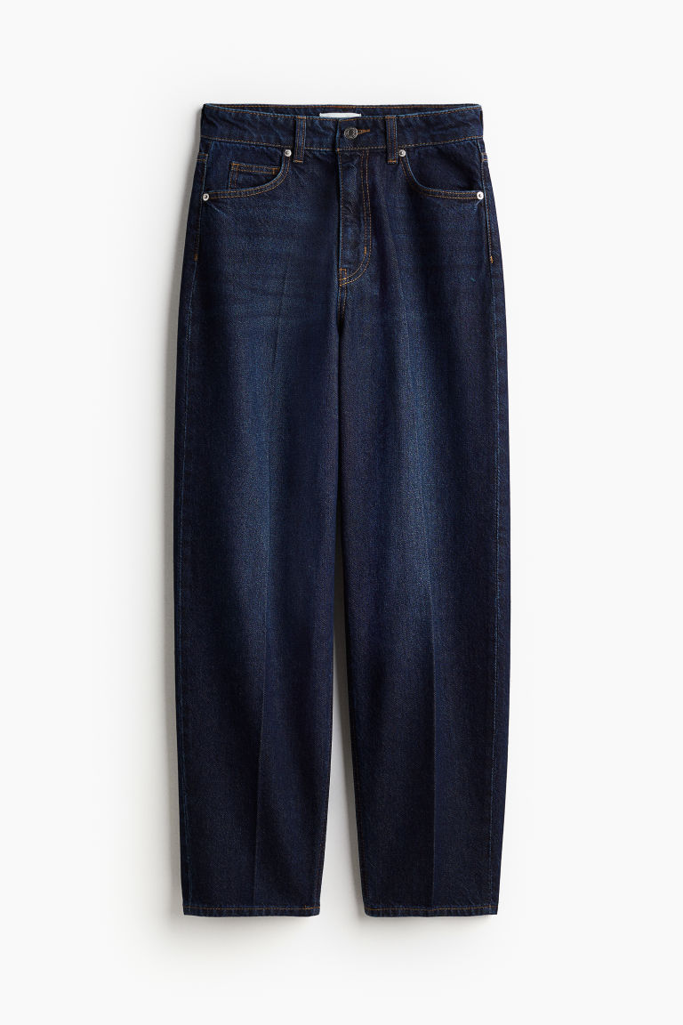 H & M - Smal toelopende jeans met persvouwen - Blauw