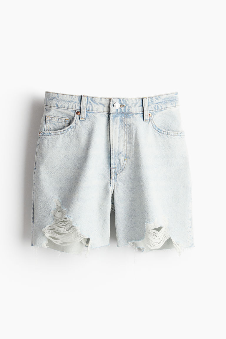 H & M - Denim bermudashort - High waist - Blauw