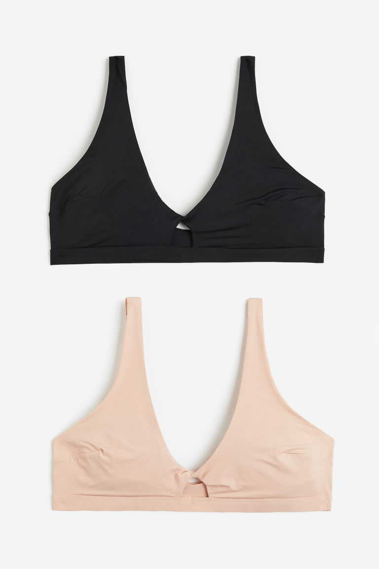 H & M - Set van 2 soft-bh's van micro - Zwart