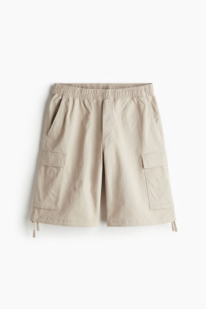 H & M - Twill utilityshort - Loose Fit - Beige