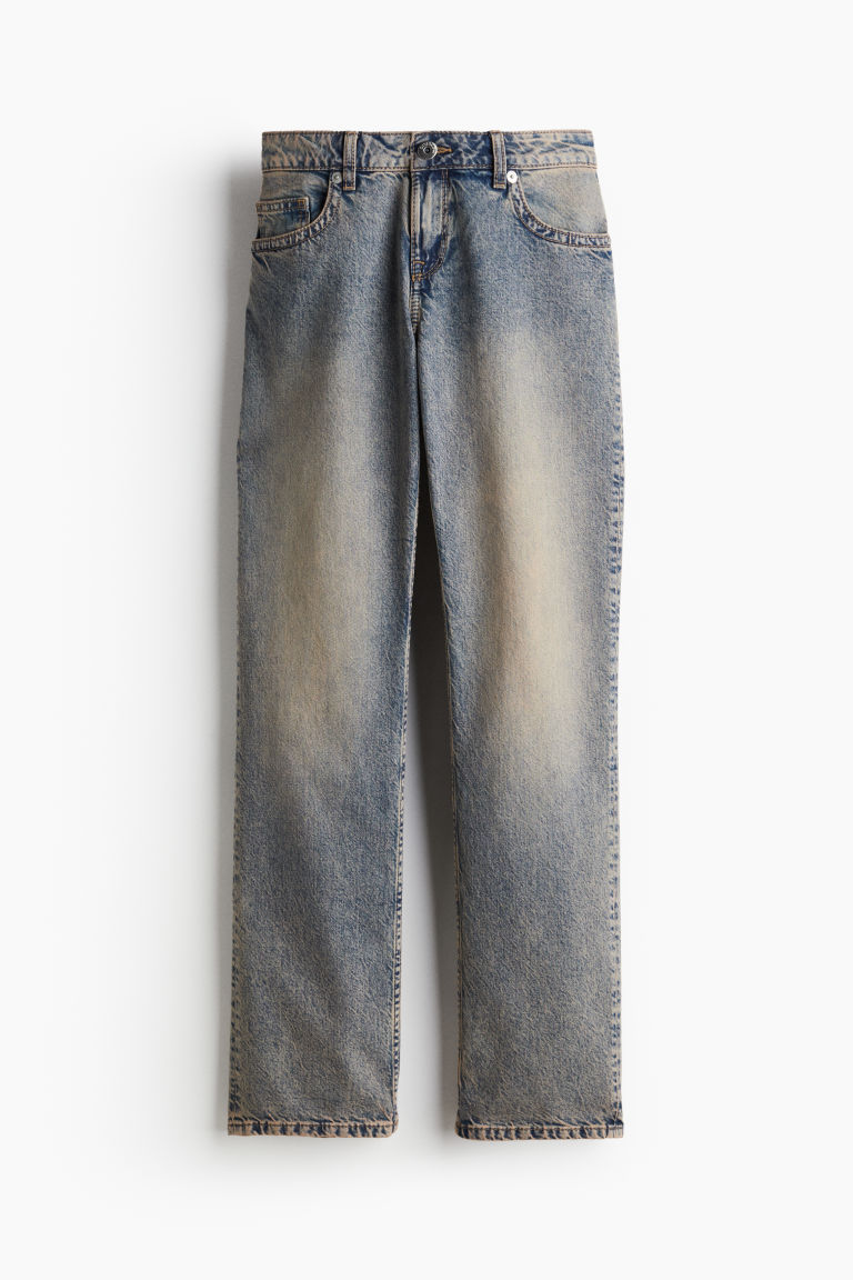 H & M - Straight Low Jeans - Blauw