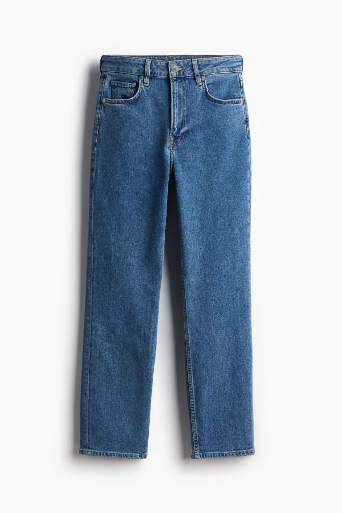 H & M - Slim Straight High Ankle Jeans - Blauw