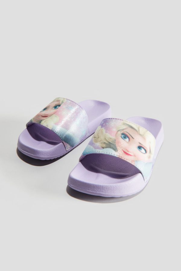 H & M - Badslippers met print - Paars