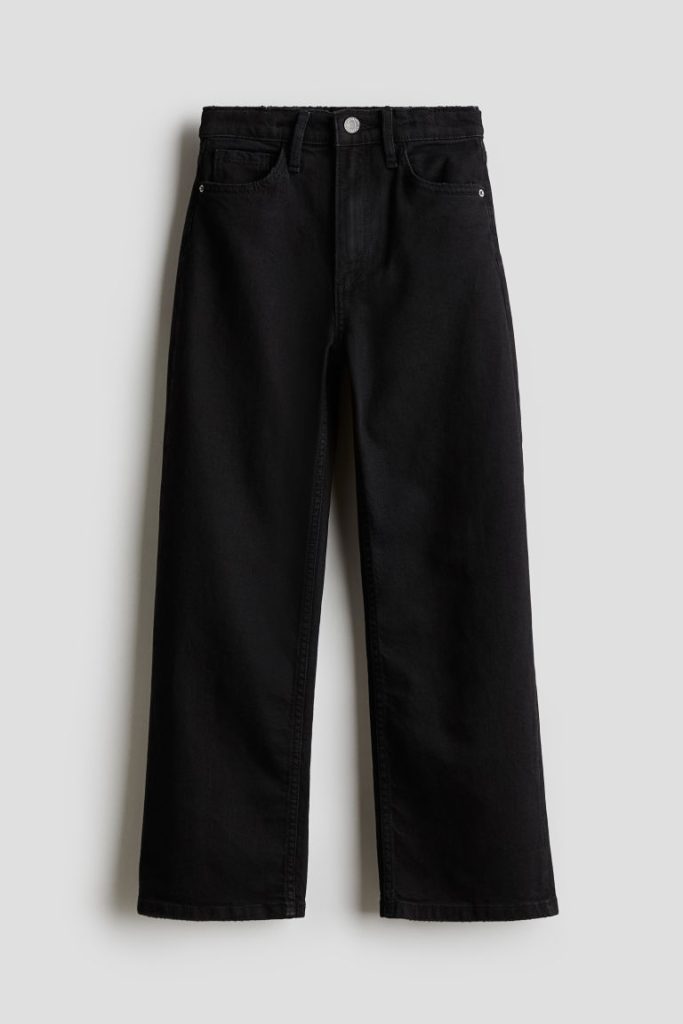 H & M - Wide Leg Jeans - Zwart