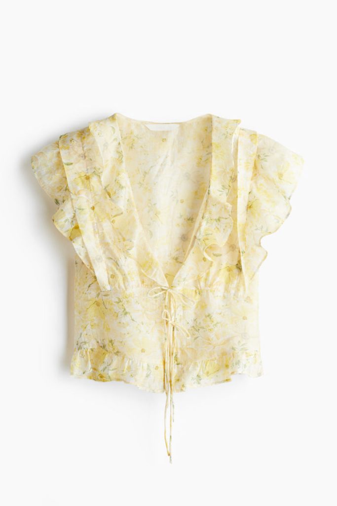 H & M - Blouse met volants - Wit