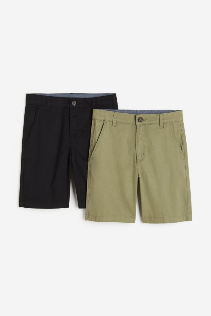 H & M - Set van 2 chinoshorts - Zwart