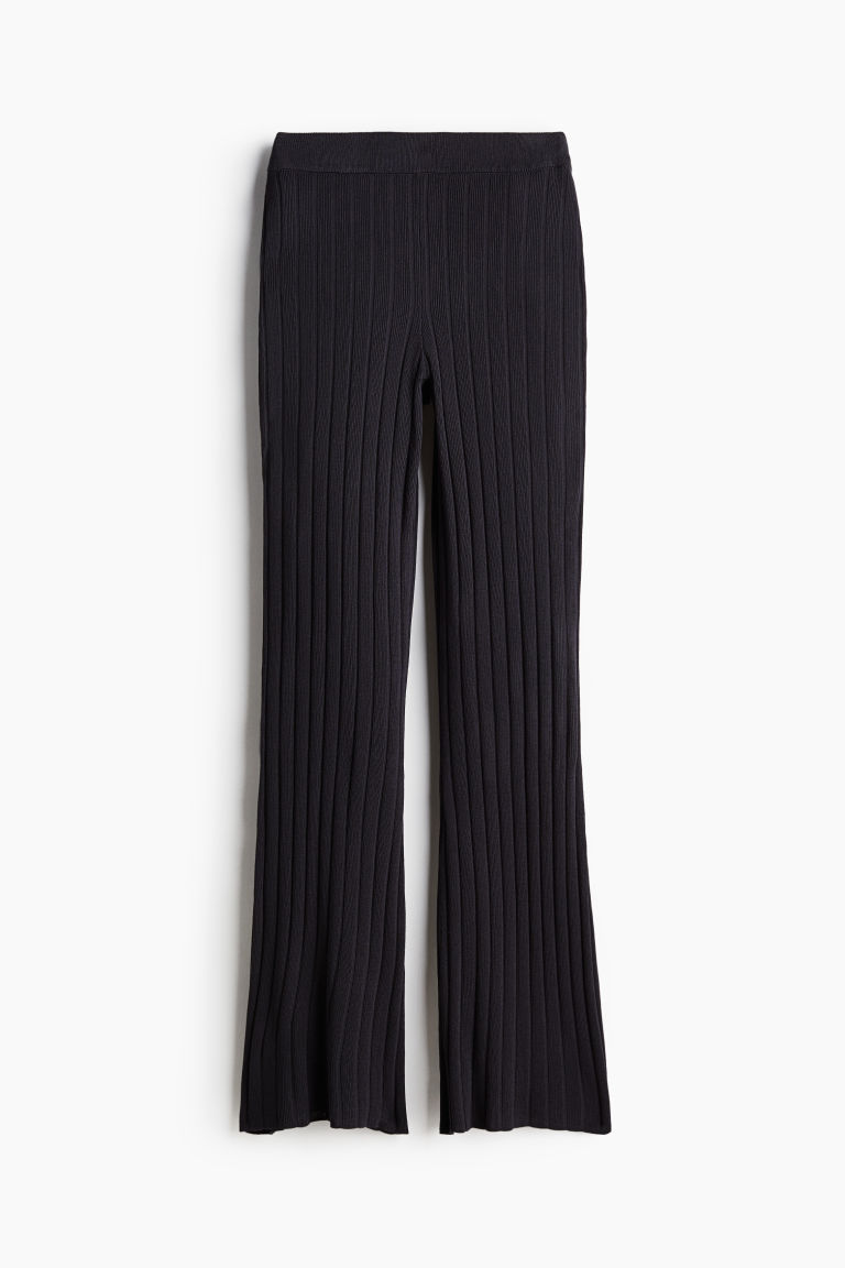 H & M - Ribgebreide broek - Zwart