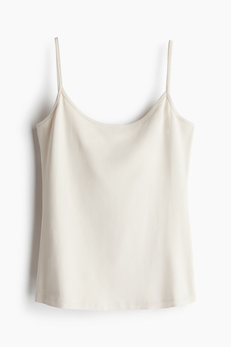 H & M - Straptop van microvezel - Beige