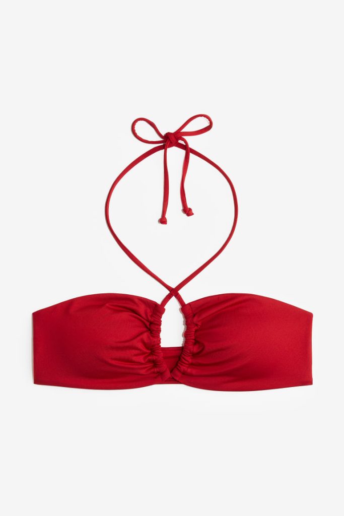 H & M - Padded halterbikinitop - Rood