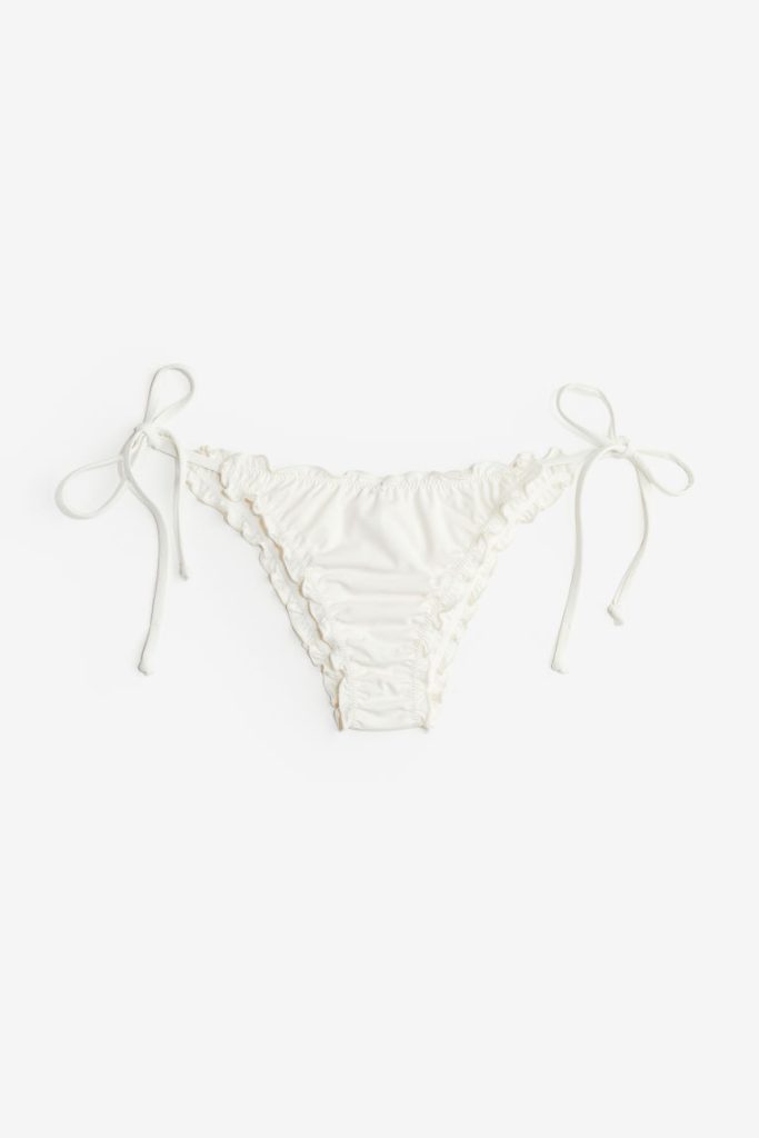 H & M - Bikinitanga met strikbandjes - Brazilian - Wit