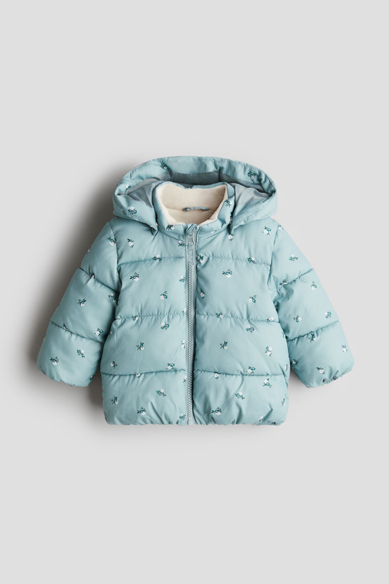 H & M - Waterafstotend pufferjack - Turquoise