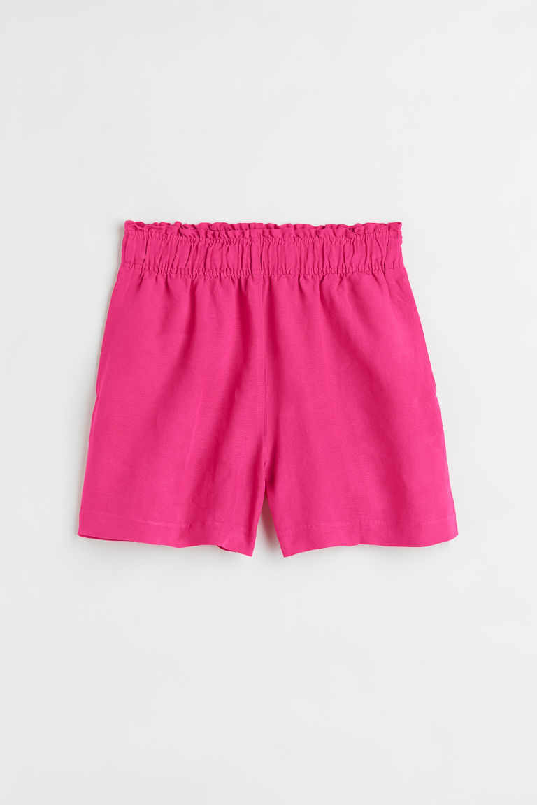 H & M - Pull-on short van linnenmix - Roze