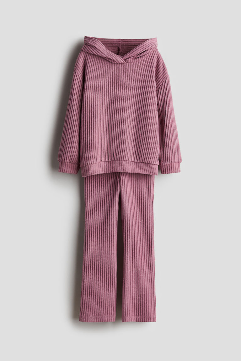 H & M - Tweedelige set - Capuchonsweater en legging - Roze