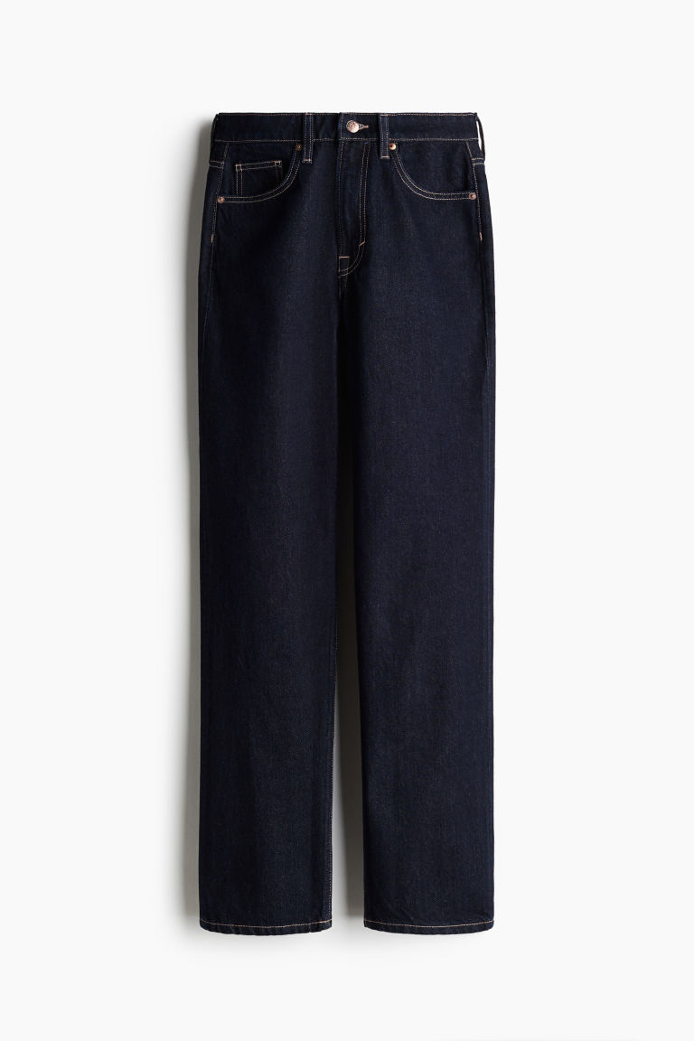 H & M - Straight High Jeans - Blauw