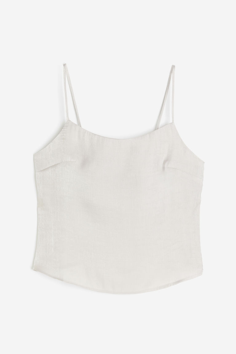 H & M - Straptop met strikdetail - Grijs