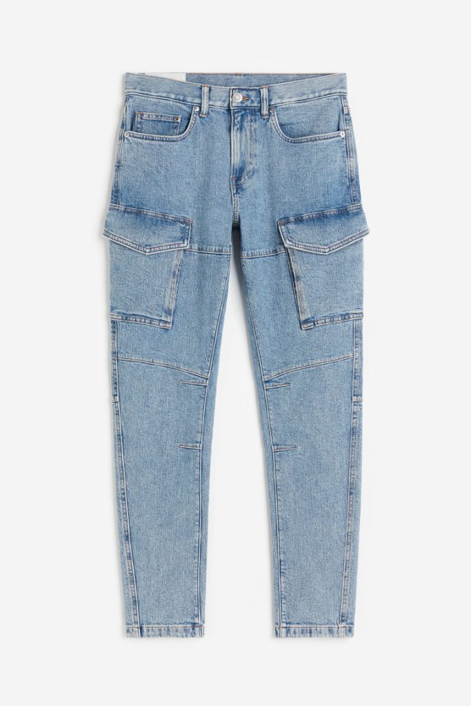 H & M - Slim Cargo Jeans - Blauw