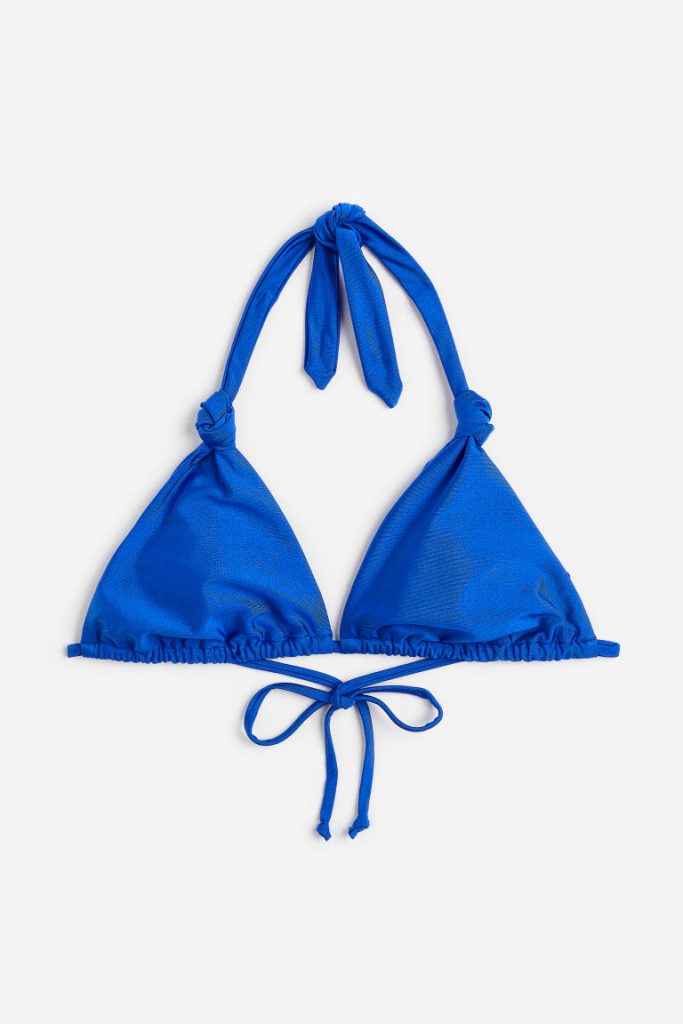 H & M - Padded triangelbikinitop - Blauw