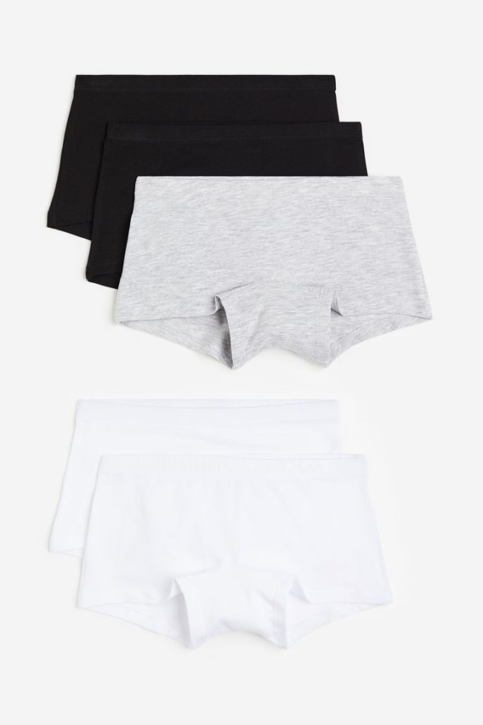 H & M - Set van 5 katoenen boxerslips - Zwart