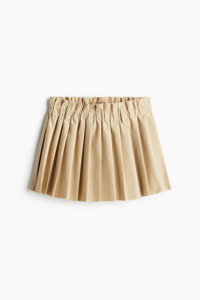 H & M - Miniplooirok - Beige