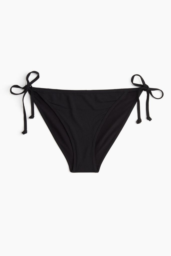 H & M - Bikinitanga met strikbandjes - Zwart