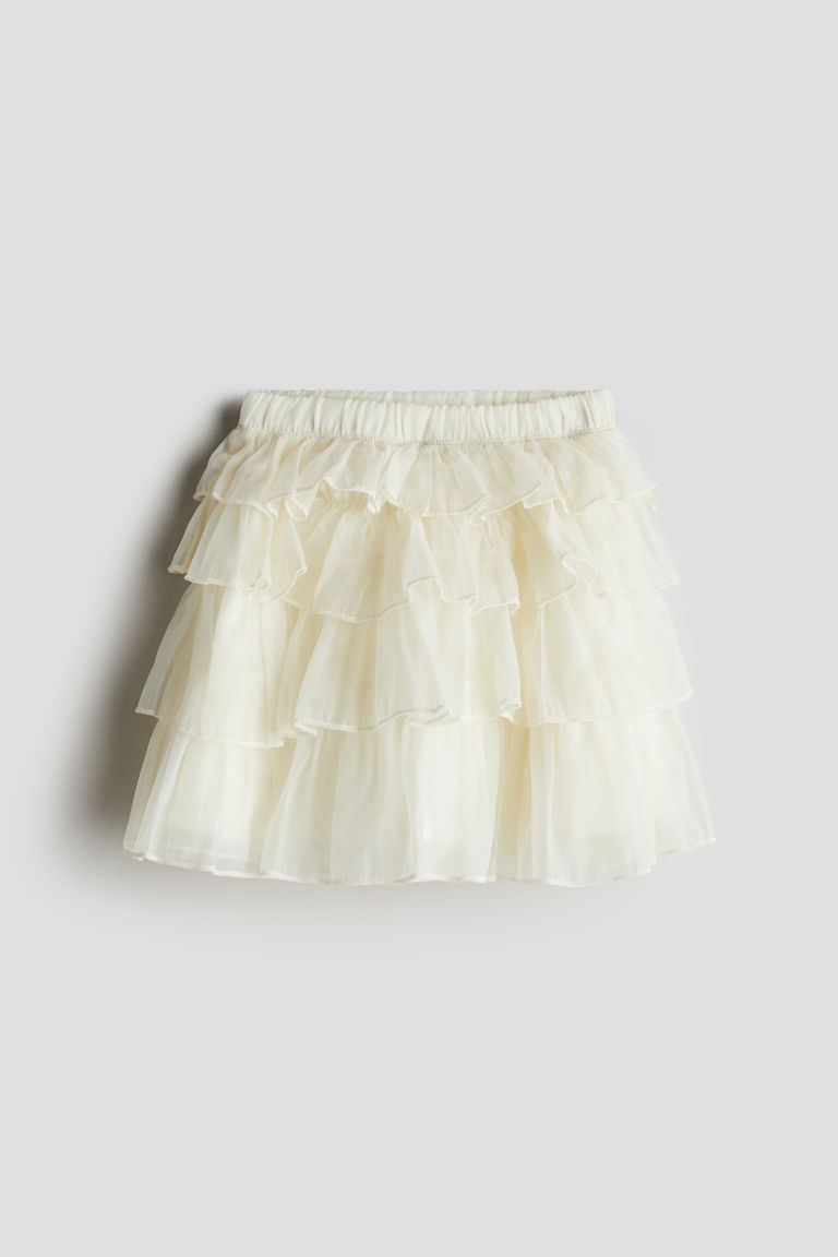 H & M - Volantrok van organza - Wit